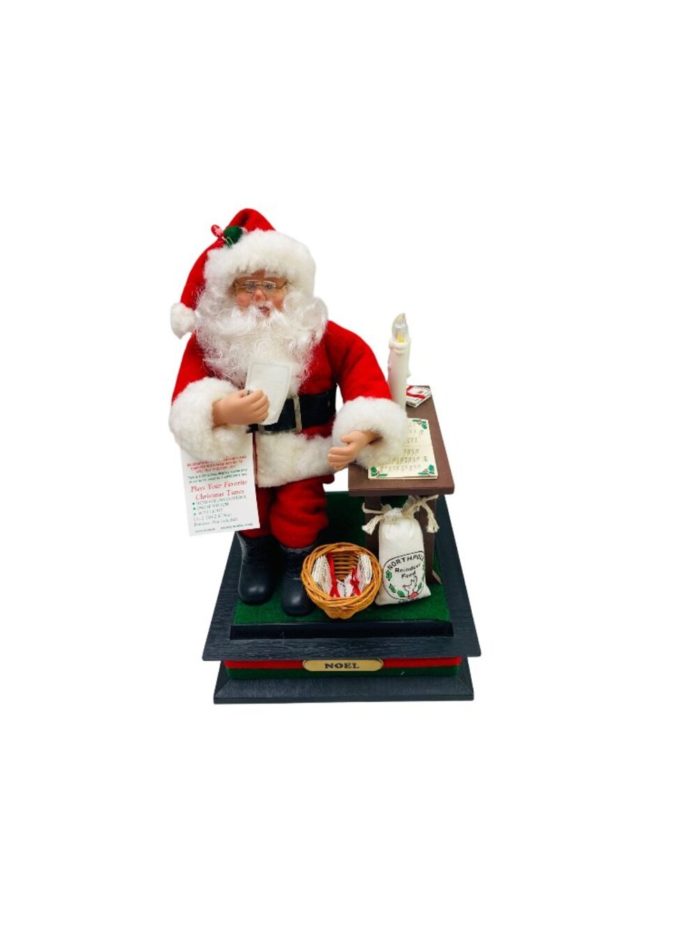 Vintage 90s Holiday Creations Dear Santa Letters Lights Up and Musical Working